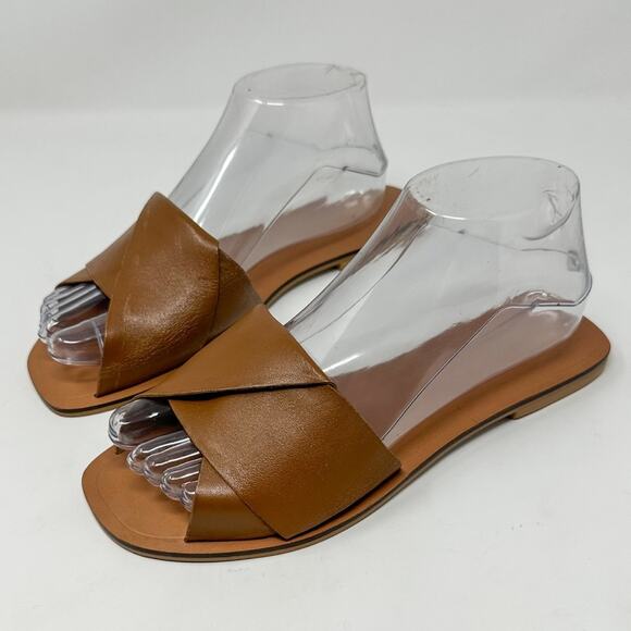 ASOS Brown Leather Slide Sandal, GUC, Size 5, MSRP $79 - Picture 4 of 14